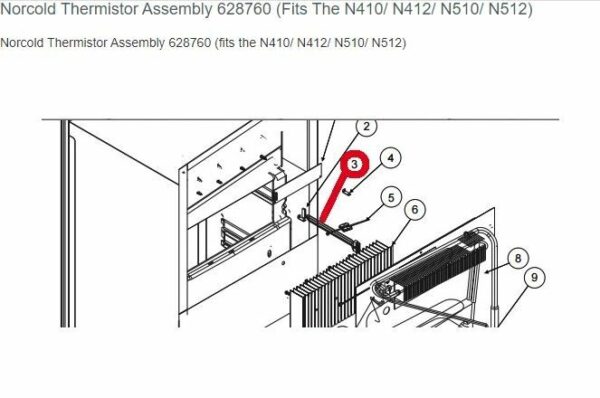 Norcold 628760 Thermistor Assembly Fits Norcold models (Fits The N410/ N412/ N510/ N512)