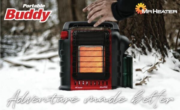 Mr. Heater F232000 MH9BX Buddy 4,000-9,000-BTU Indoor-Safe Portable Propane Radiant Heater, Red-Black