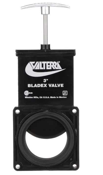 Valterra-T1003VPM Bladex 3-Inch Waste Valve Body with Metal Handle, Mess-Free Waste Valve for RV’s, Campers, Trailers, Black